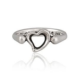 Tiffany & Co. Sterling Silver Open Heart Ring Size 6.25