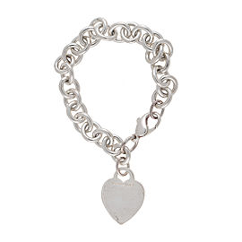 Tiffany & Co. Sterling Silver Heart Charm Bracelet