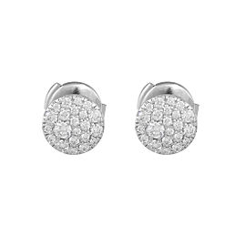 Tifffany & Co. 18K White Gold with 0.37ct Round Diamond Earrings