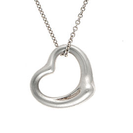 Tiffany & Co. 925 Sterling Silver Open Heart Pendant Necklace