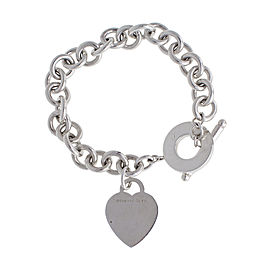 Tiffany & Co. Sterling Silver Heart Link Toggle Bracelet