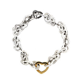 Tiffany & Co. 18k Yellow Gold and Sterling Silver Hearts Bracelet