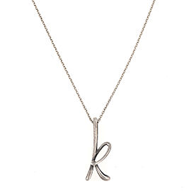 Tiffany & Co. Elsa Peretti Sterling Silver 'K' Charm Necklace