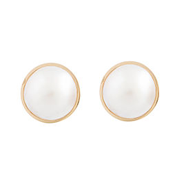 Tiffany & Co. 18k Yellow Gold Mabe Pearl Stud Earrings