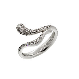 Tiffany & Co. Platinum Elsa Peretti Elongated Teardrop Pave Diamond Ring