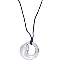 Tiffany & Co. Elsa Peretti Sterling Silver Eternal Circle Black Cord Necklace