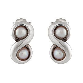 Tiffany & Co. Sterling Silver Infinity Pearl Earrings