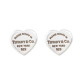 Tiffany & Co. Sterling Silver Mini Heart Tag Earrings