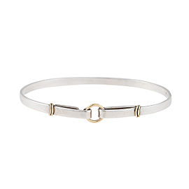 Tiffany & Co. Sterling Silver and 18K Yellow Gold Hook Bangle Bracelet