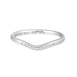 Tiffany & Co. Platinum Curved 0.06ct. Diamond Ring Size 8.25