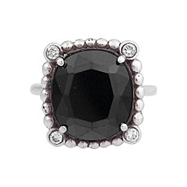 Tiffany & Co. Sterling Silver Ziegfield Black Spinel Ring Size 5