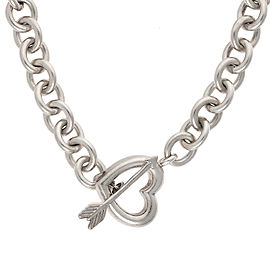 Tiffany & Co. Sterling Silver Heart and Arrow Toggle Necklace