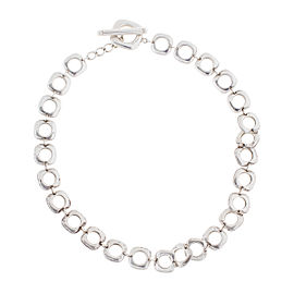 Tiffany & Co. Sterling Silver Square Cushion Link Necklace