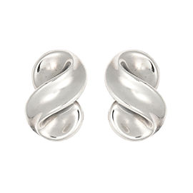 Tiffany & Co. Sterling Silver Clip on Wave Earrings