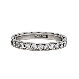 Tacori Platinum & 1.35ctw Diamond Sculpted Crescent Eternity Band Ring Size 7.5