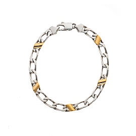 Tiffany & Co. 18K Yellow Gold & 925 Sterling Silver Cuban Link Bracelet