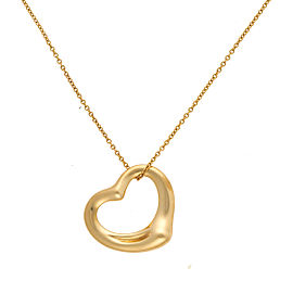 Tiffany & Co. 18K Yellow Gold Open Heart Pendant Necklace