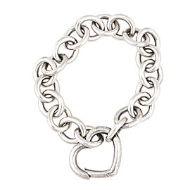 Tiffany & Co. Sterling Silver Open Heart Link Bracelet