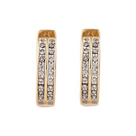 14K Yellow Gold & 0.25ct Diamond Huggie Earrings