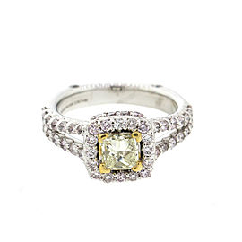 14k White Gold and 22k Yellow Gold Engagement Ring