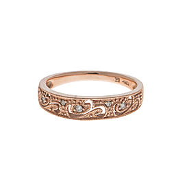 10k Rose Gold Diamond Filigree Ring