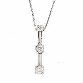 14K White Gold & 0.21ctw Diamond Drop Pendant Necklace