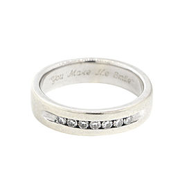 14k White Gold 0.20ct Diamond Mens Wedding Band