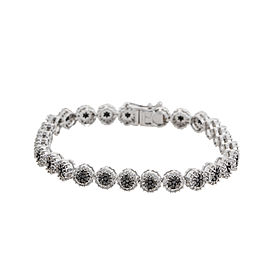 14K White Gold 1.50 Ct Black and 2.00 Ct White Diamond Bracelet