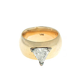 14k Yellow Gold Trillion Cut Diamond Ring