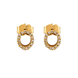 14K Yellow Gold 0.22ctw Diamond Oval Stud Earrings