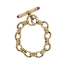 14K Yellow Gold Toggle Tourmaline Bracelet