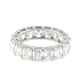 Platinum Emerald Cut 9.04ct Diamond Eternity Band