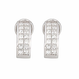 18K White Gold 2.25ctw. Diamond Huggie Earrings