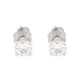 Platinum 0.50ct. Diamond Screw Back Earrings