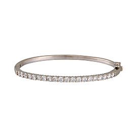 14K White Gold 2.50ctw. Diamond Hinged Bangle