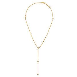 14K Yellow Gold 0.75ct. Diamond Station Lariat Necklace