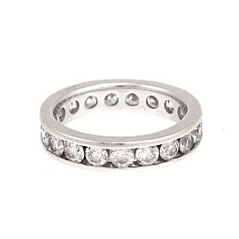 14K White Gold 2.96ct. Diamond Channel Eternity Band Ring Size 7