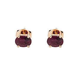 14K Rose Gold and Synthetic Ruby Earrings