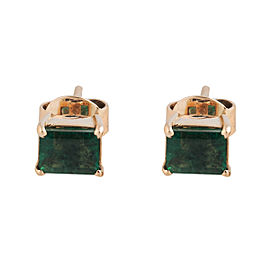 14K Rose Gold Emerald Earrings