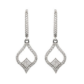 14K White Gold 0.90ctw. Diamond Drop Earrings