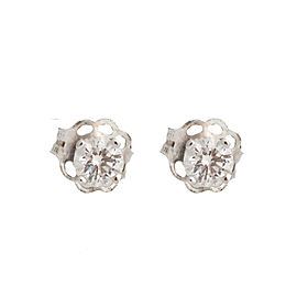 14K White Gold Diamond Stud Earrings