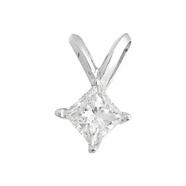 14K White Gold Diamond Pendant