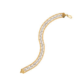 14K Gold Open Bead Design Bracelet