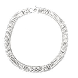 Versani Sterling Silver Mesh Link Necklace