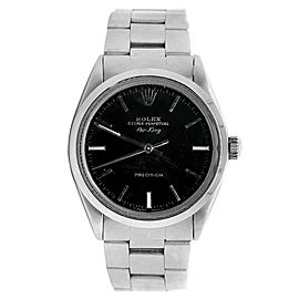 Rolex Air King Black Dial Stainless Steel Mens Watch Ref 14000