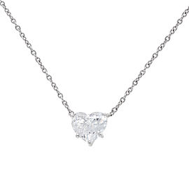 Graff Platinum & 1.50ct. Diamond Heart Shaped Pendant Necklace