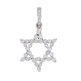 18K White Gold 1.75ct. Diamond Star of David Pendant