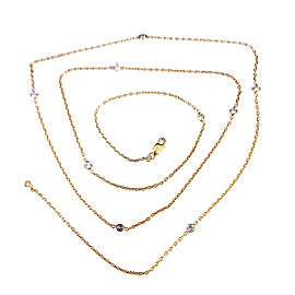 14K White and Yellow Gold Diamond By the Yard Fashion Necklace