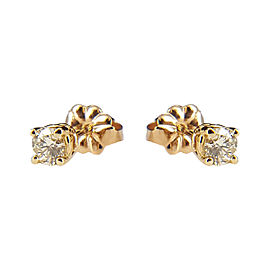 14K Yellow Gold Round 0.19ct. Diamond Stud Earrings