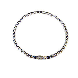 18K White Gold Bead and Diamond Stretch Bracelet